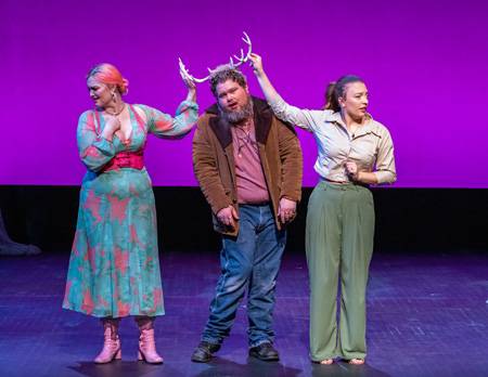 Merry Wives with Falstaff wearing horns